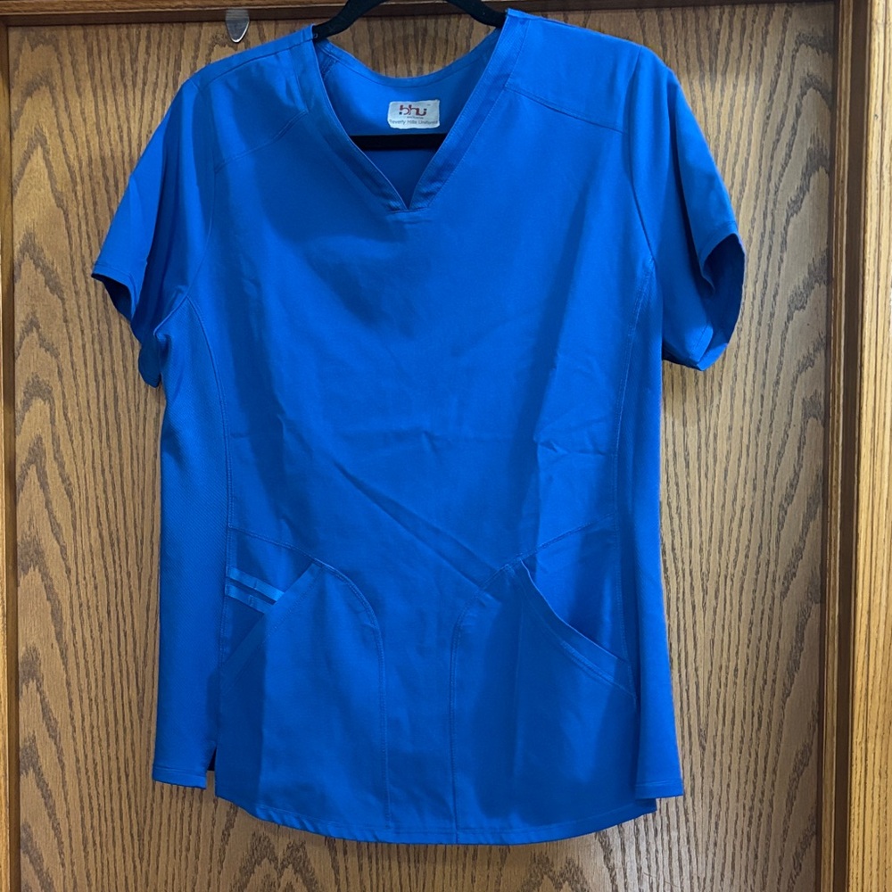 Vibrant Blue Short Sleeve Women's Scrub Top